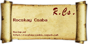 Rocskay Csaba névjegykártya