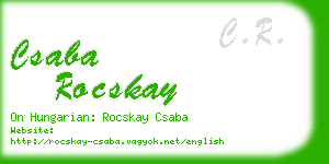 csaba rocskay business card